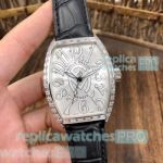 Swiss Replica Franck Muller Geneve Silver Arabic Numerals Dial Watch